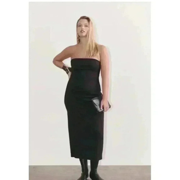 Everlane Dresses & Skirts - NWT Everlane The Dream Strapless Dress Black Midi Organic Cotton Bodycon Medium